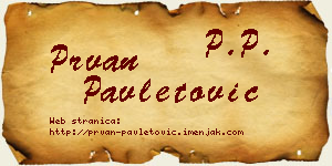 Prvan Pavletović vizit kartica